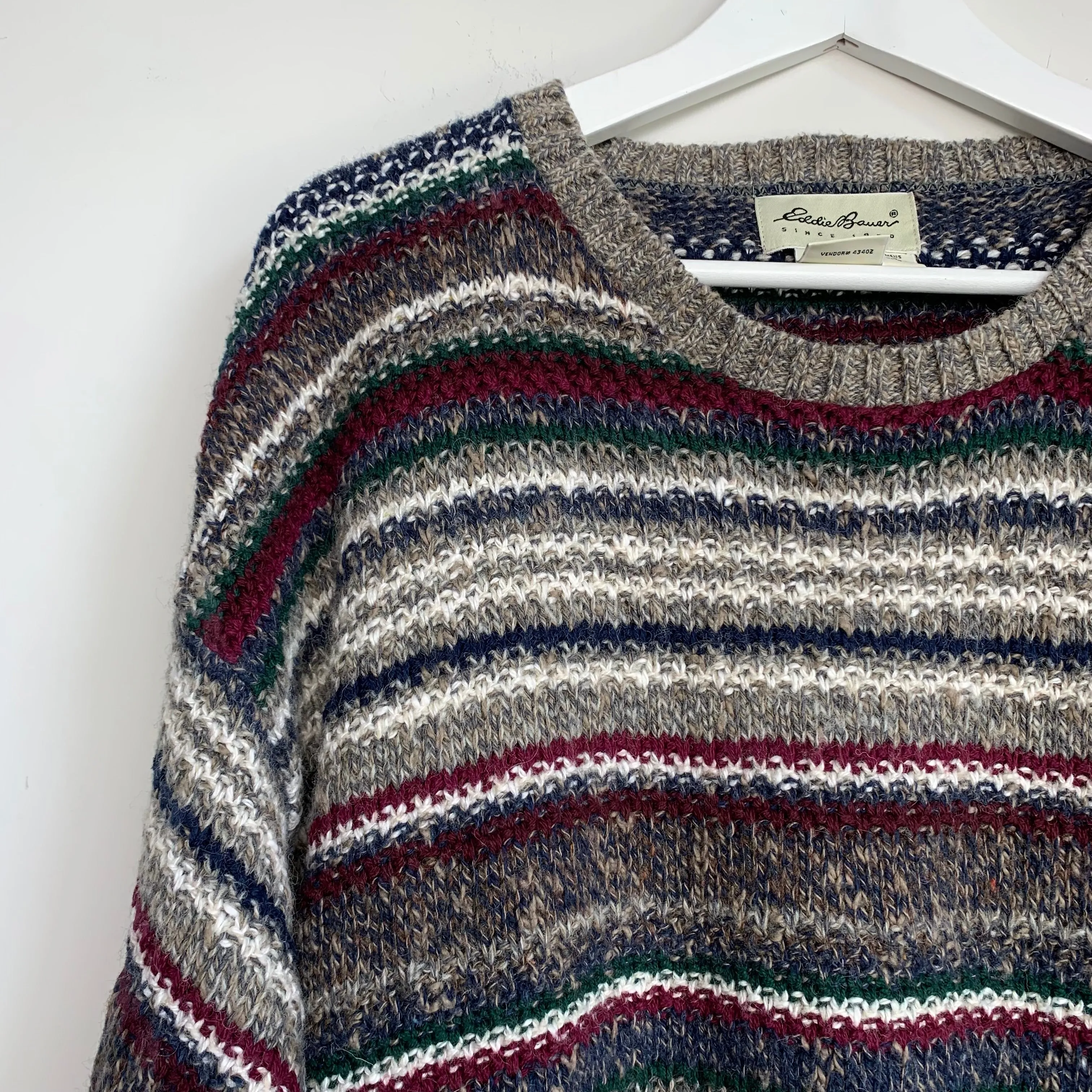 90s Eddie Bauer Chunky Knit Grandpa Sweater Size Large