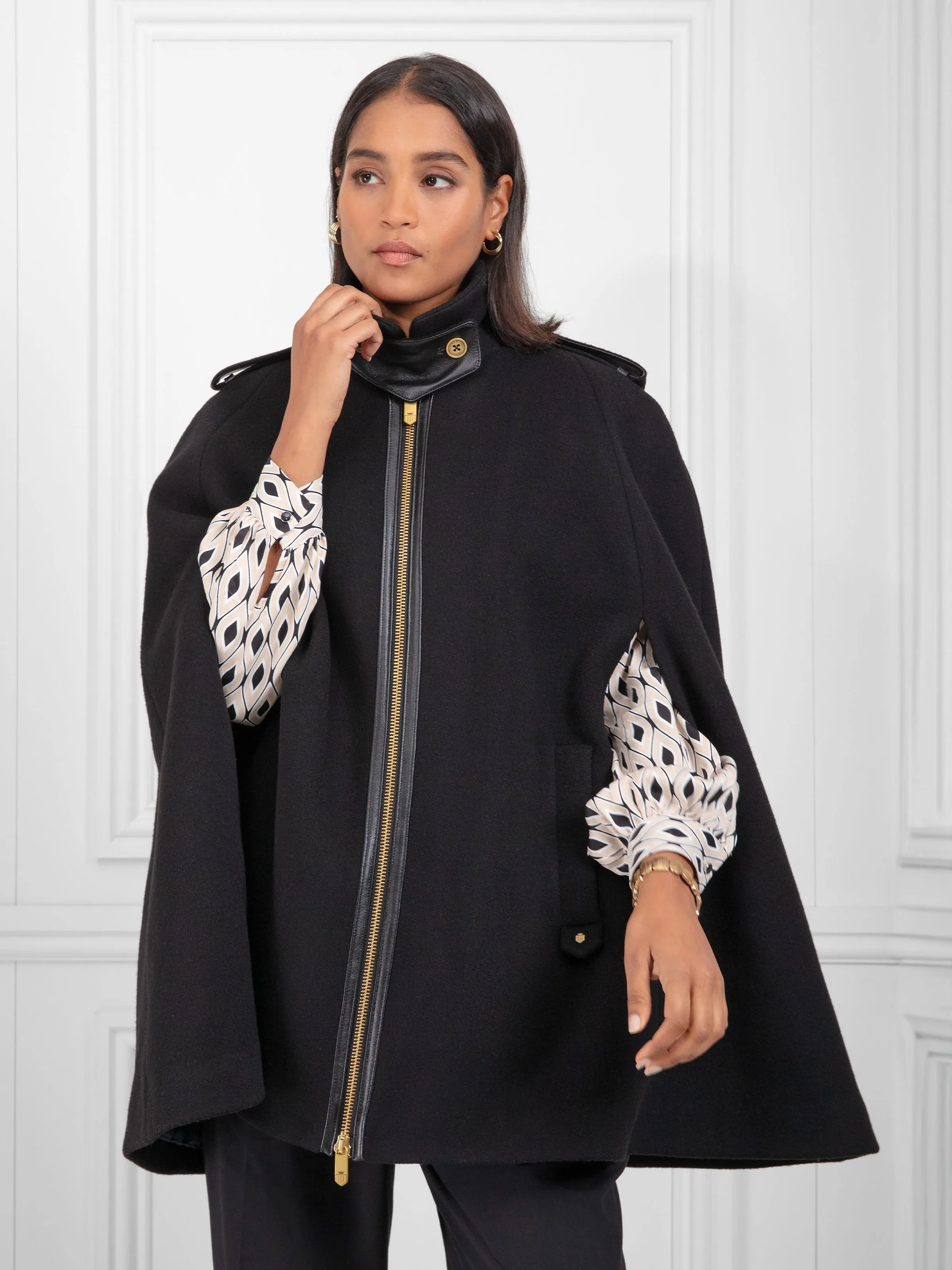 Ada Cape - Black Wool