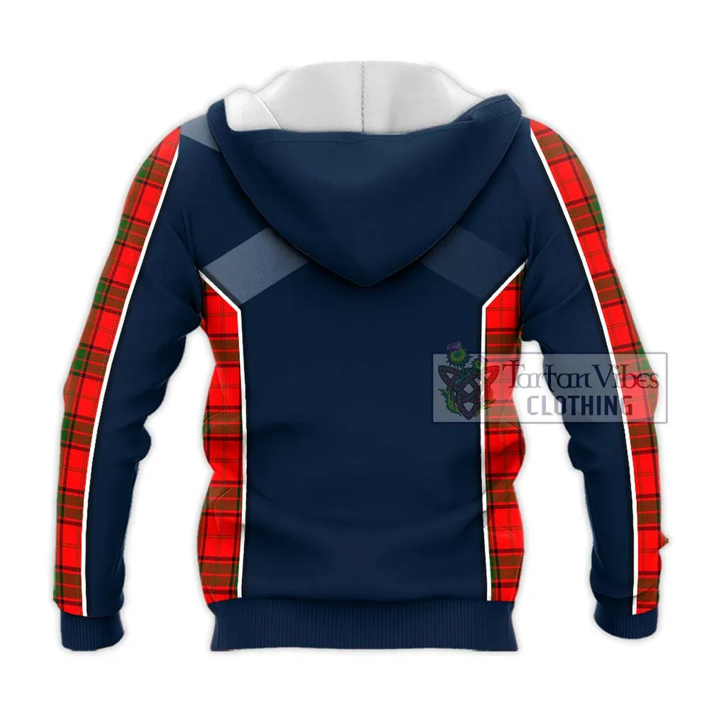 Adair Tartan Knitted Hoodie with Family Crest and Lion Rampant Vibes Sport Style