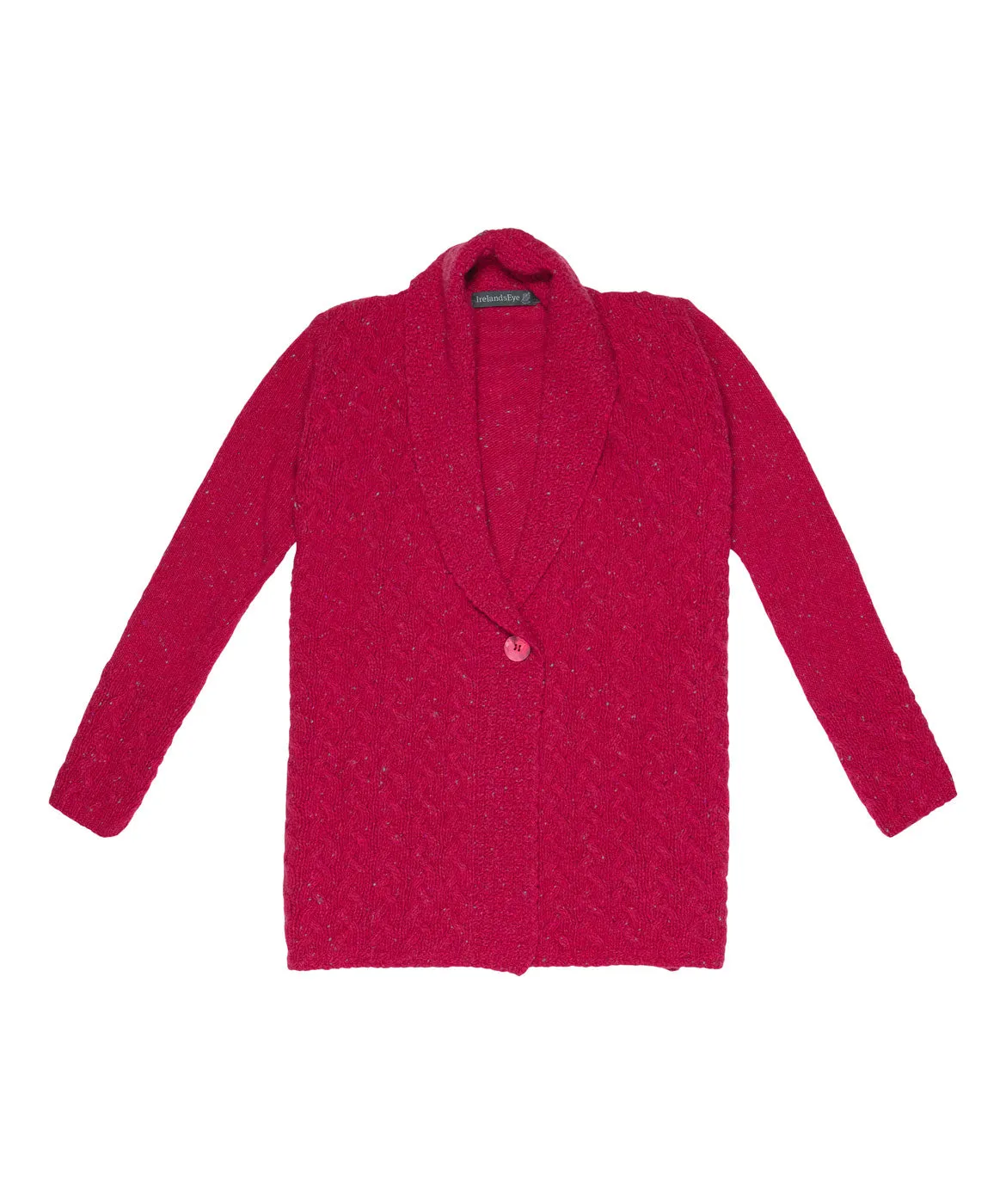 Adare Cable One Button Cardigan Bramble Berry