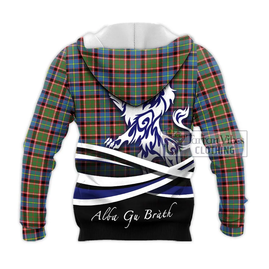 Aikenhead Tartan Knitted Hoodie with Alba Gu Brath Regal Lion Emblem