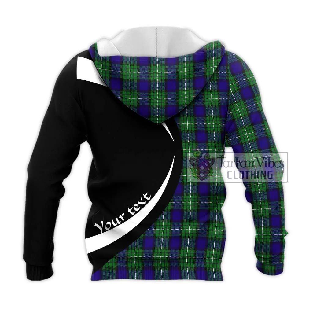 Alexander Tartan Knitted Hoodie with Family Crest Circle Style