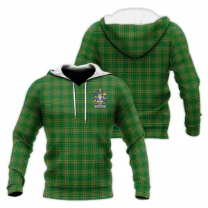 Alveston Irish Clan Tartan Knitted Hoodie with Coat of Arms