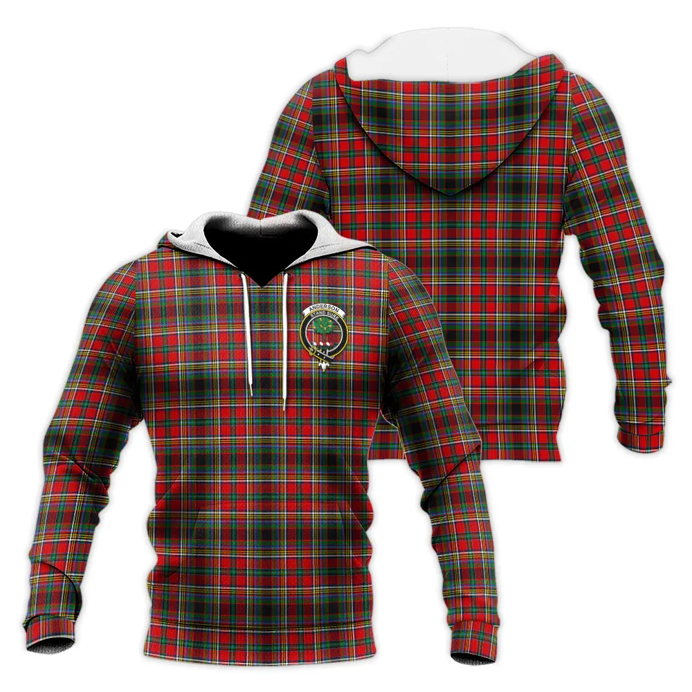 Anderson of Arbrake Tartan Knitted Hoodie with Family Crest