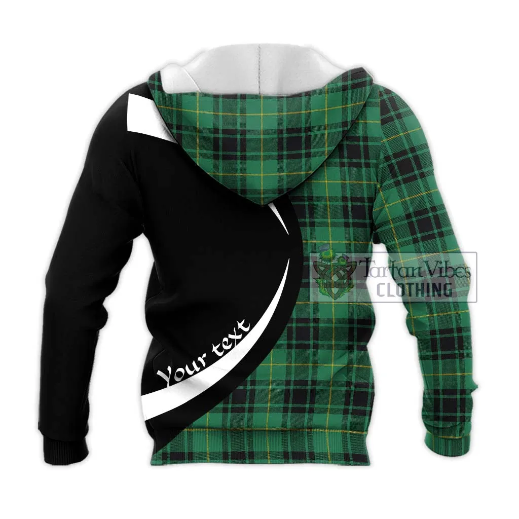 Arthur Ancient Tartan Knitted Hoodie with Family Crest Circle Style