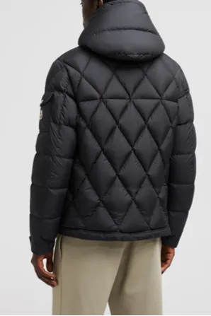 Averole Hooded Diamond-Quilted Short Down Jacket