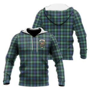 Baillie Ancient Tartan Knitted Hoodie with Family Crest