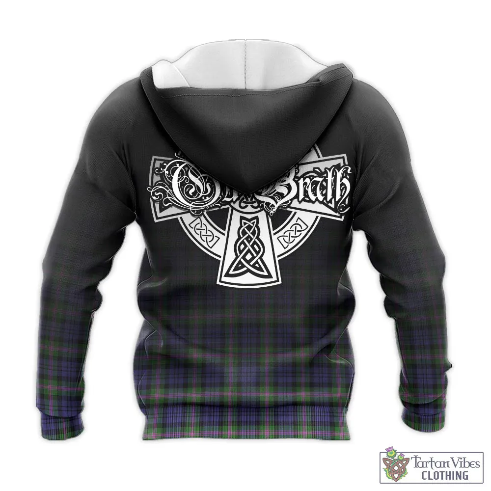 Baird Modern Tartan Knitted Hoodie Featuring Alba Gu Brath Family Crest Celtic Inspired