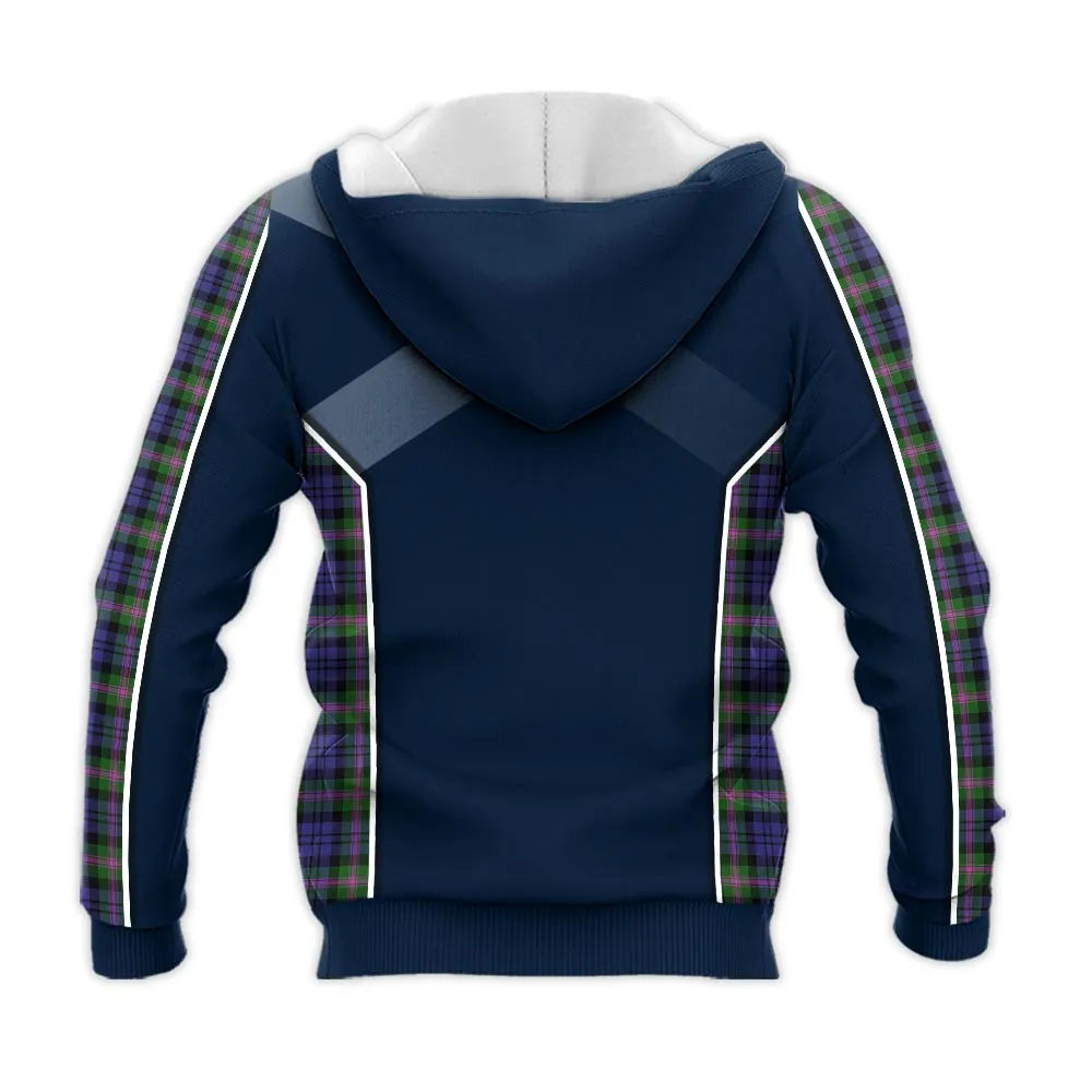 Baird Modern Tartan Knitted Hoodie with Family Crest and Scottish Thistle Vibes Sport Style