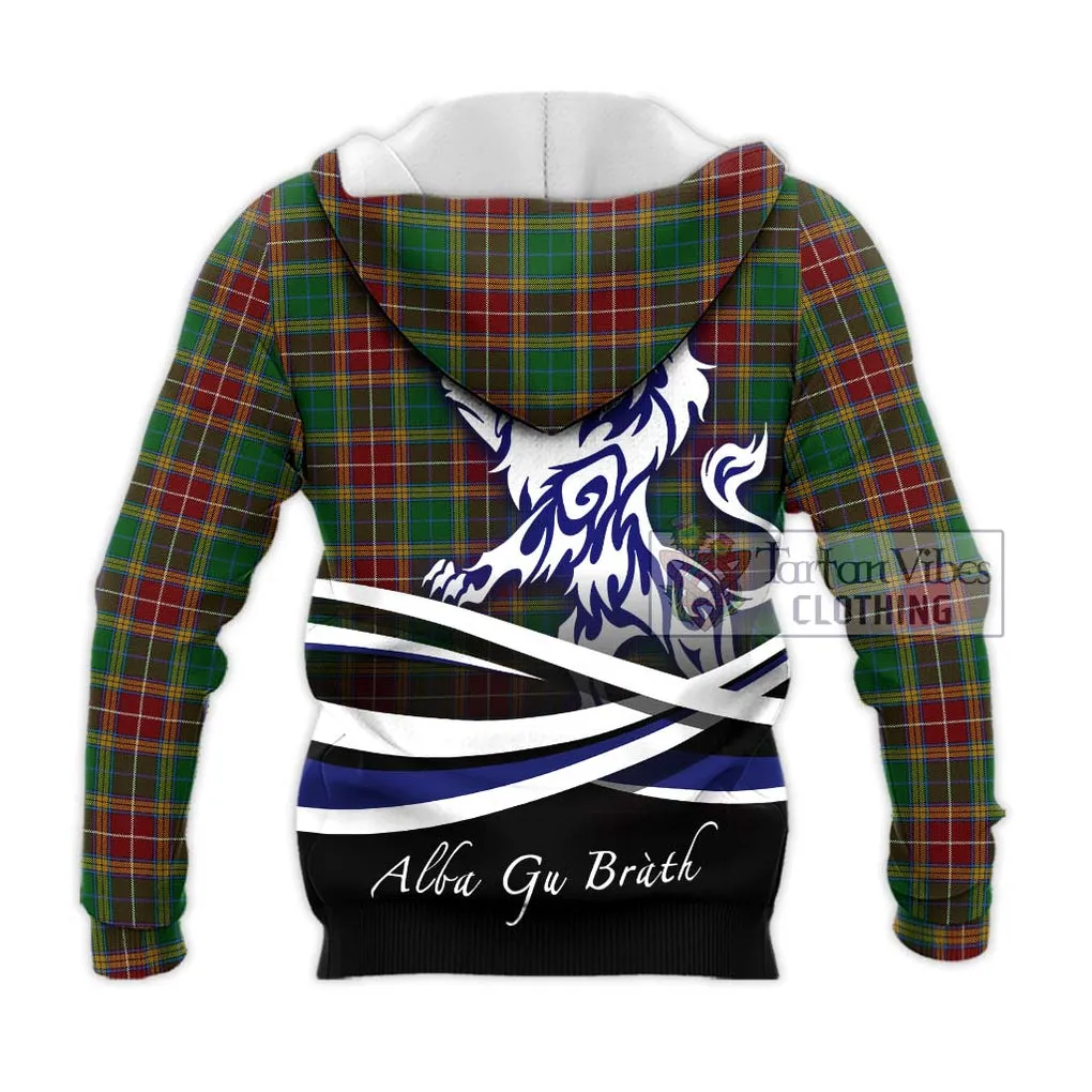 Baxter Tartan Knitted Hoodie with Alba Gu Brath Regal Lion Emblem