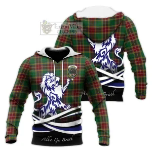 Baxter Tartan Knitted Hoodie with Alba Gu Brath Regal Lion Emblem