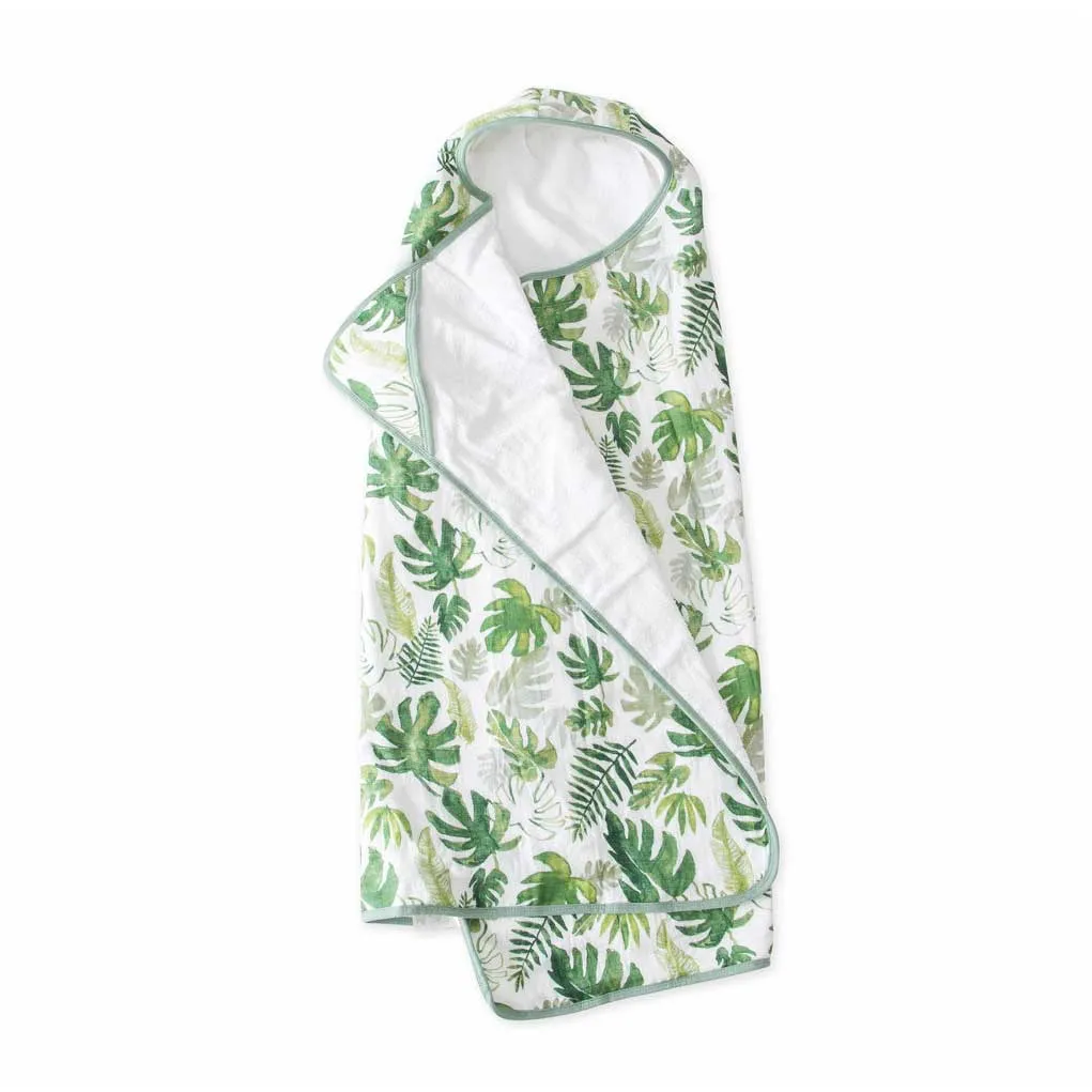 Big Kids Hooded Towel – Tropical Leaf