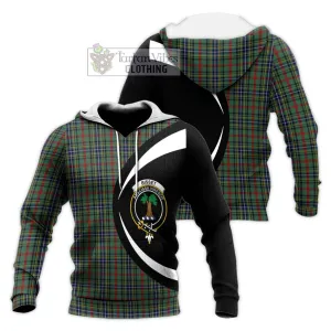 Bisset Tartan Knitted Hoodie with Family Crest Circle Style