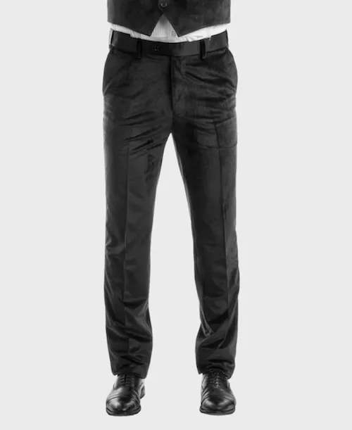 Black Velvet Tuxedo Pants