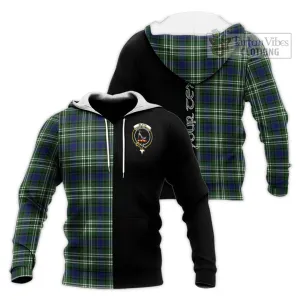 Blyth Tartan Knitted Hoodie with Family Crest and Half Of Me Style