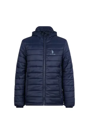 Boys Hooded Quilted Jacket in Navy Blue