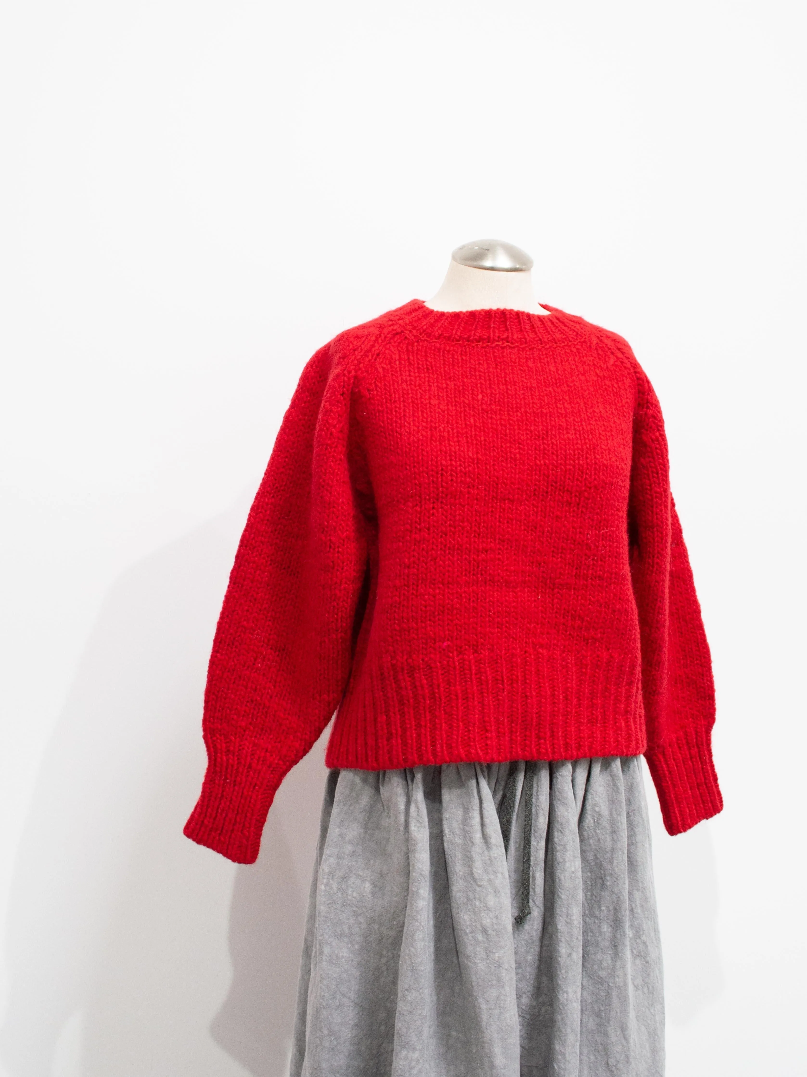 British Wool Eagle Pullover Knit - Red