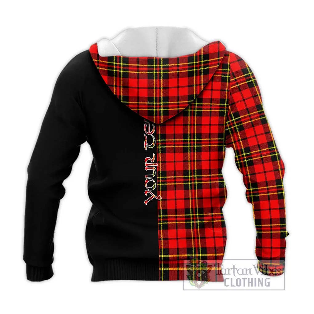 Brodie Modern Tartan Knitted Hoodie with Family Crest and Half Of Me Style