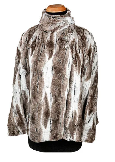 Capelet - Luxury Faux Fur in Birch  - (One Left with Chocolate Lining!)