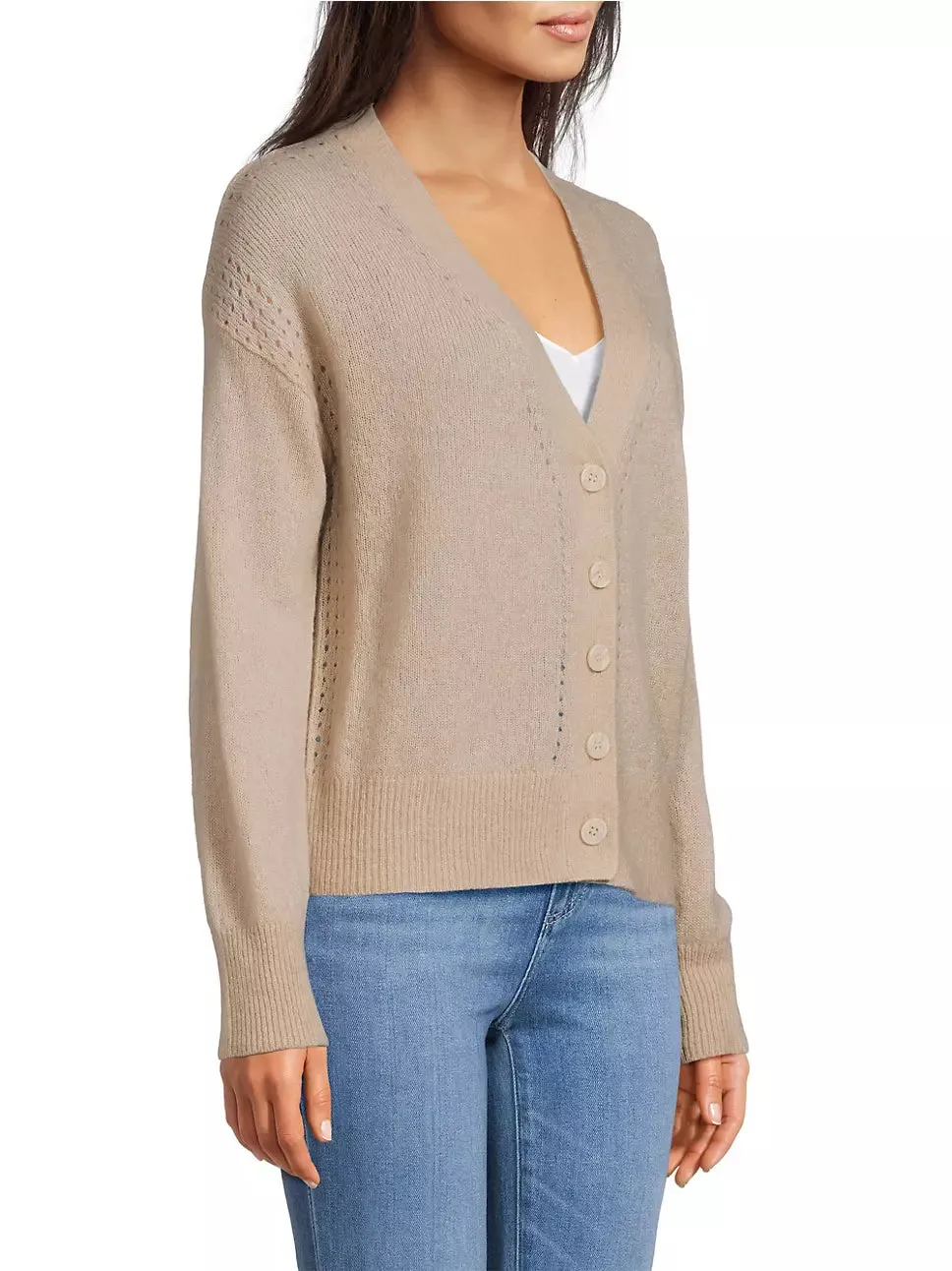 Cashmere & Silk Pointelle Cardigan