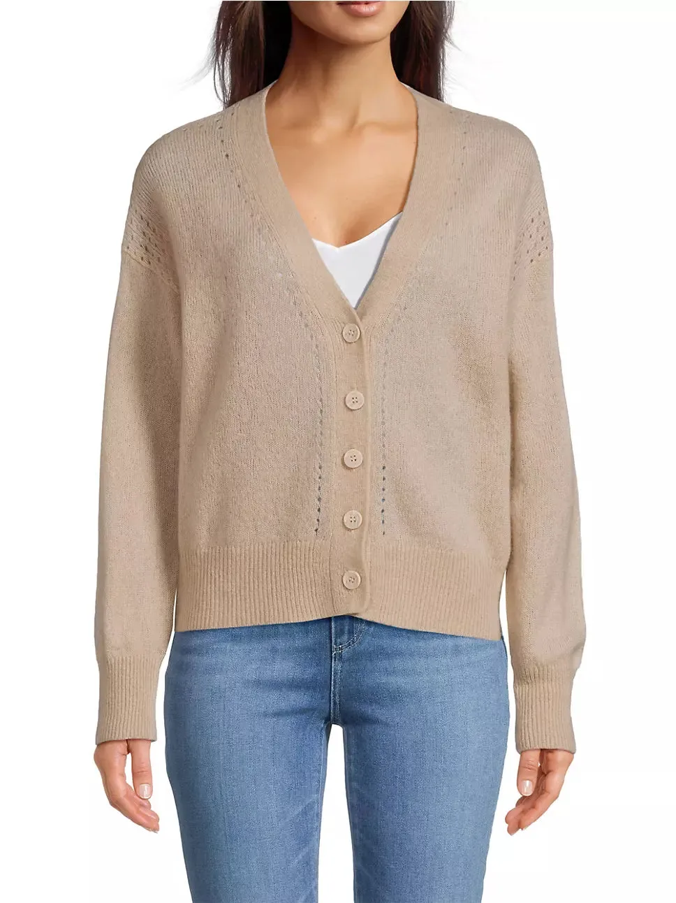 Cashmere & Silk Pointelle Cardigan