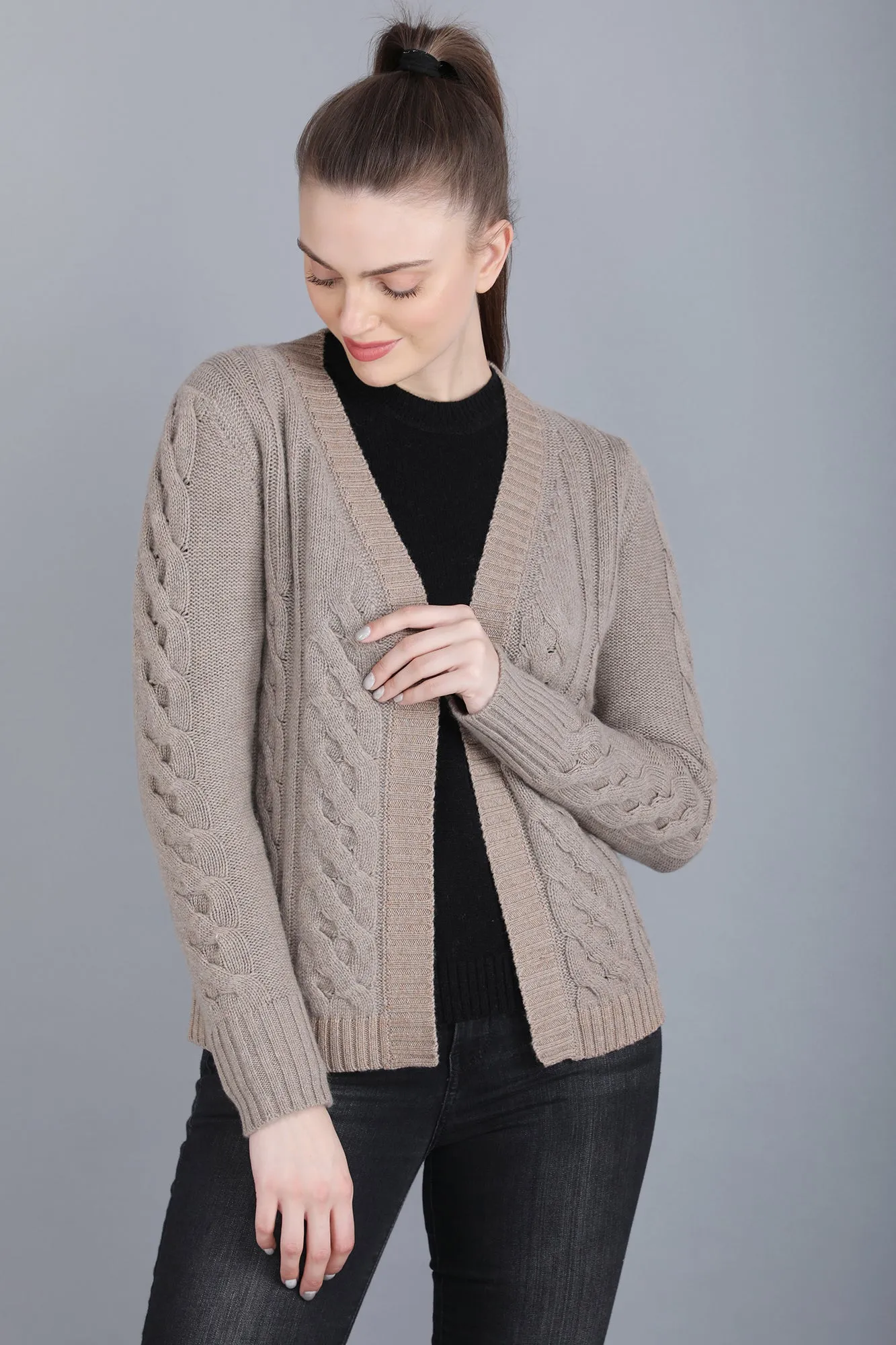 Cashmere Cardigan Natural Undyed