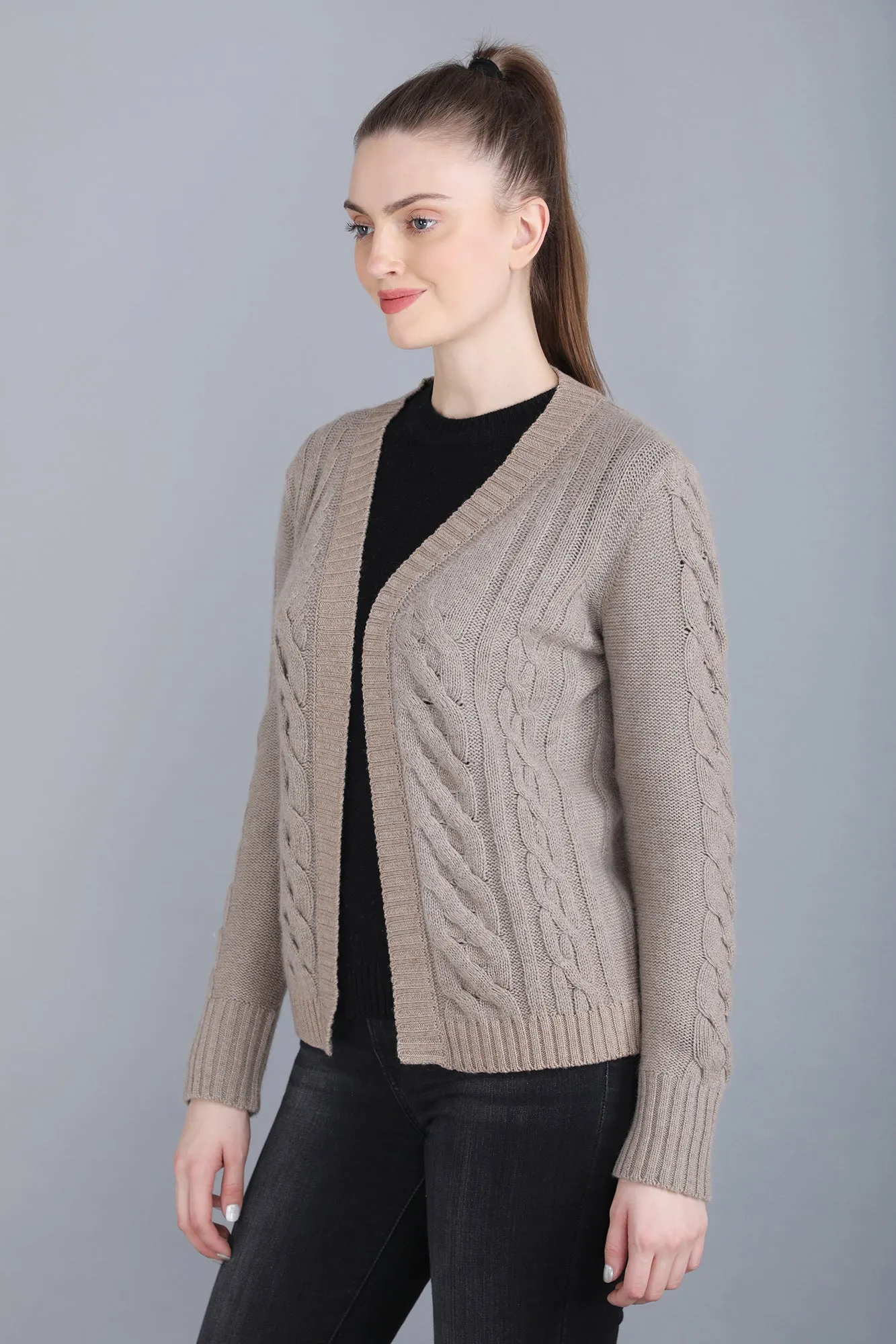 Cashmere Cardigan Natural Undyed