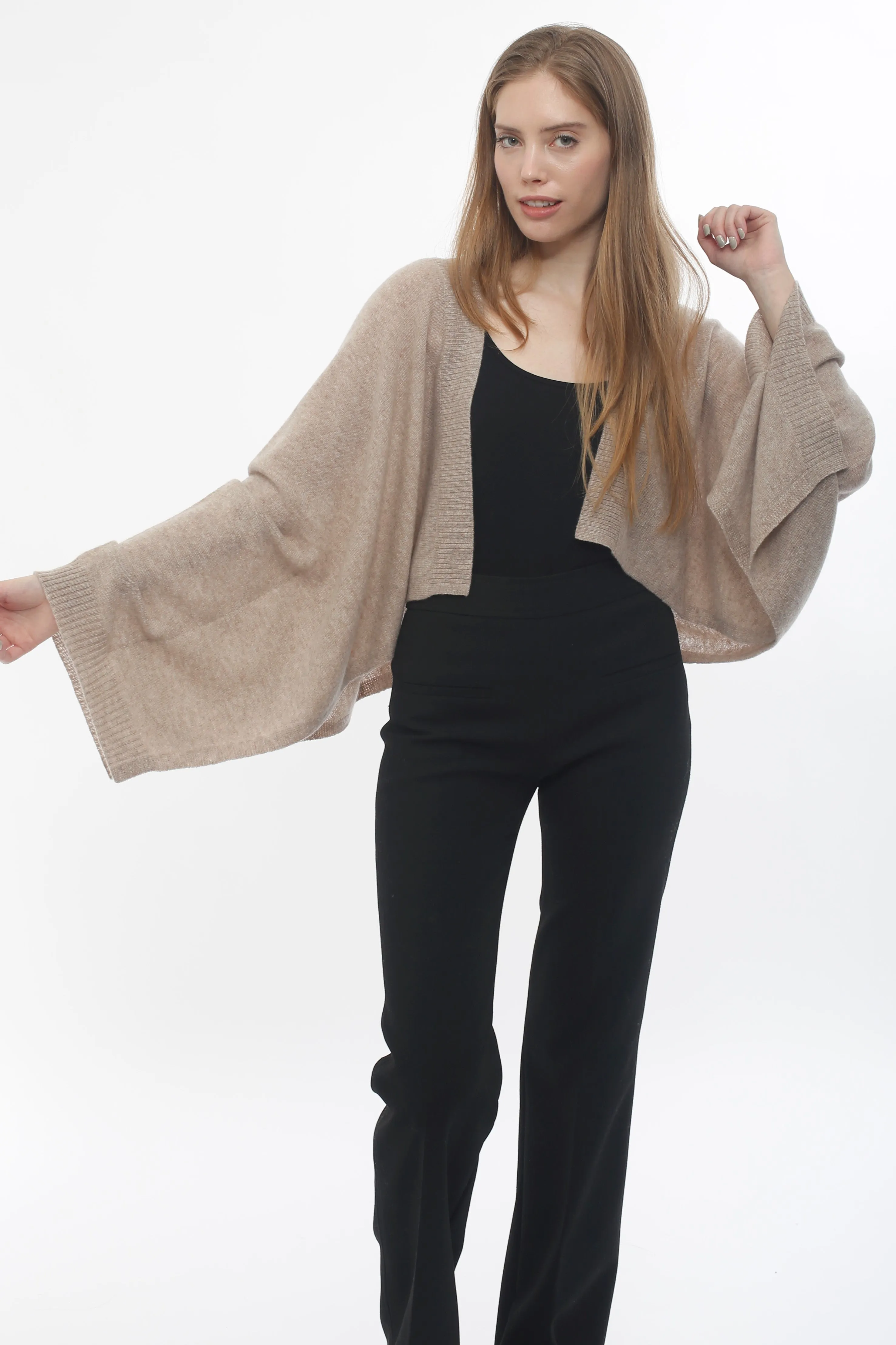 Cashmere Long Sleeve Cropped Cardigan