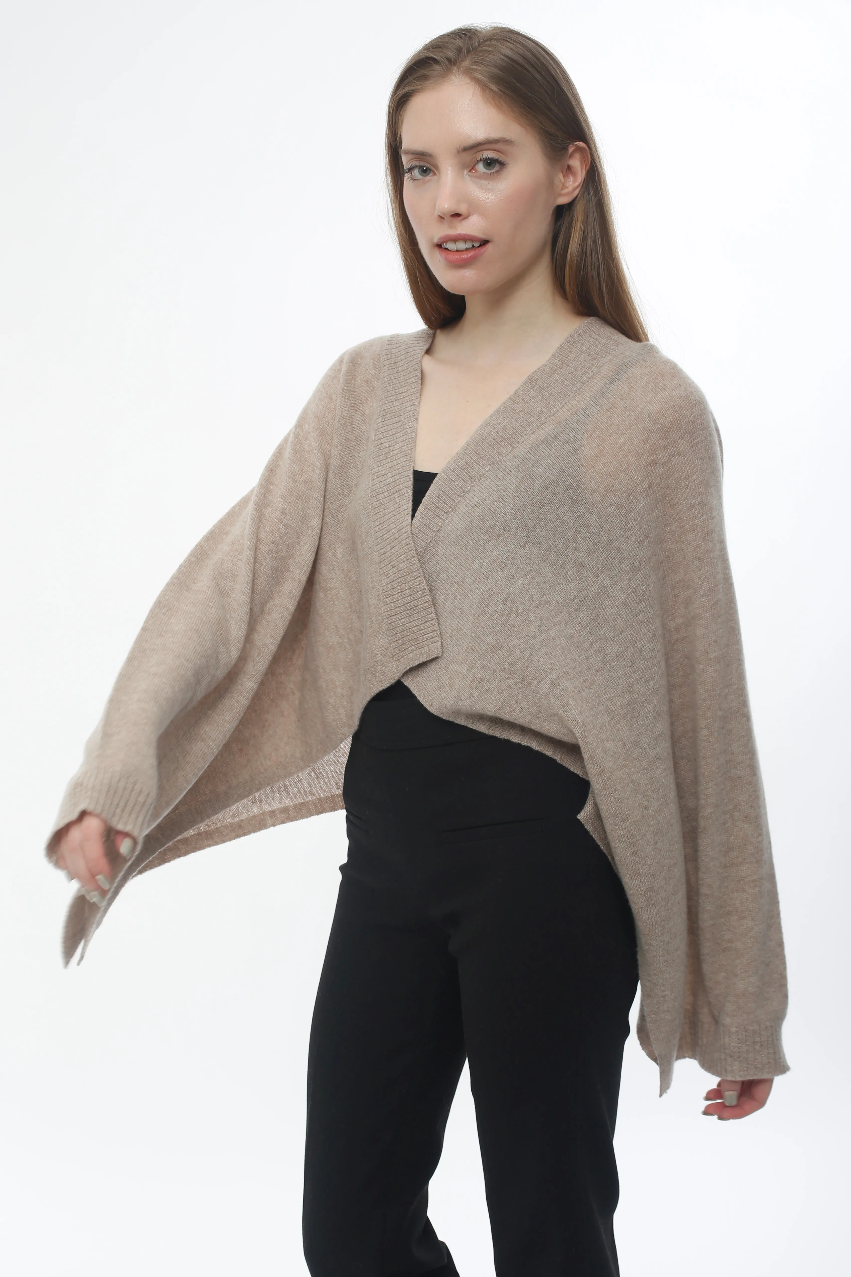 Cashmere Long Sleeve Cropped Cardigan