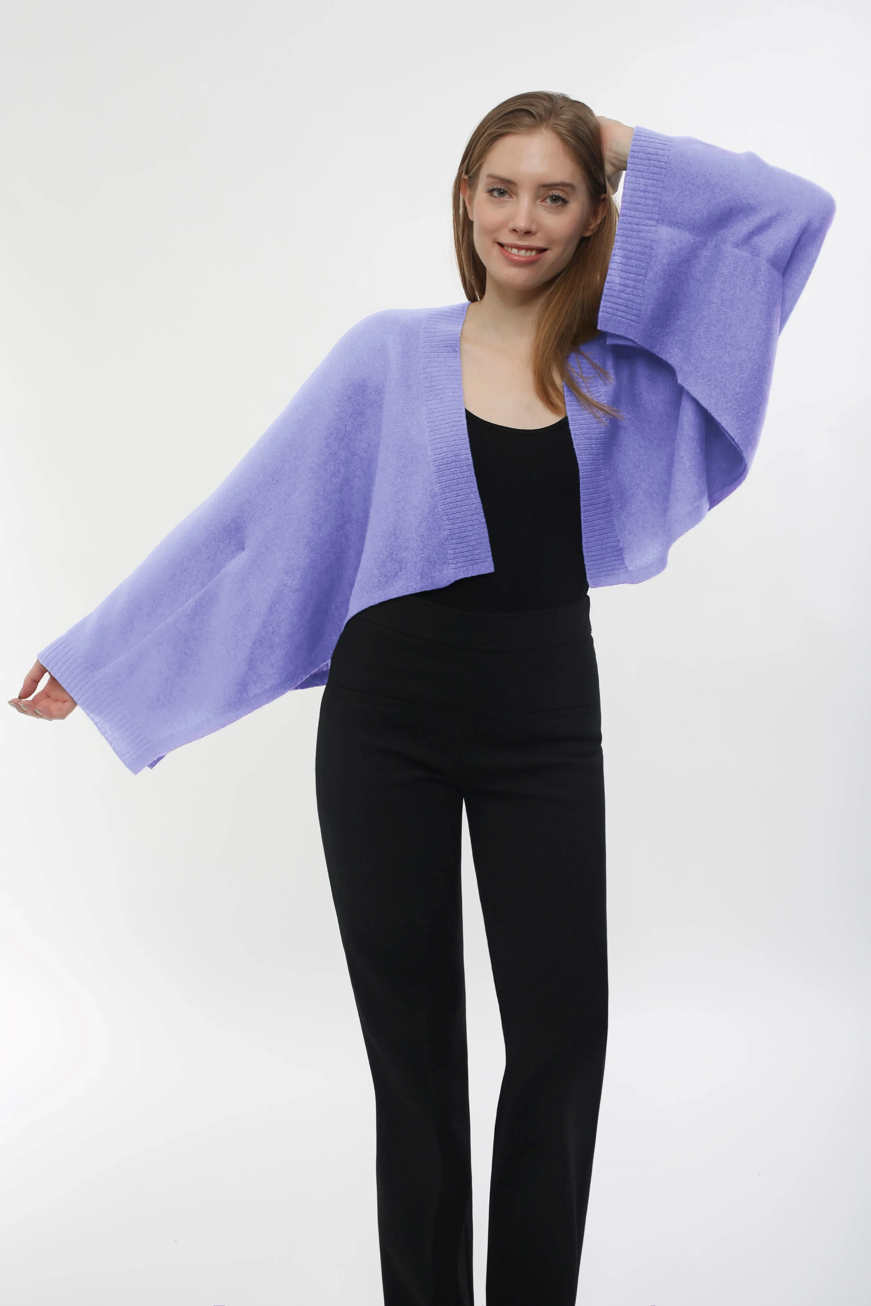 Cashmere Long Sleeve Cropped Cardigan