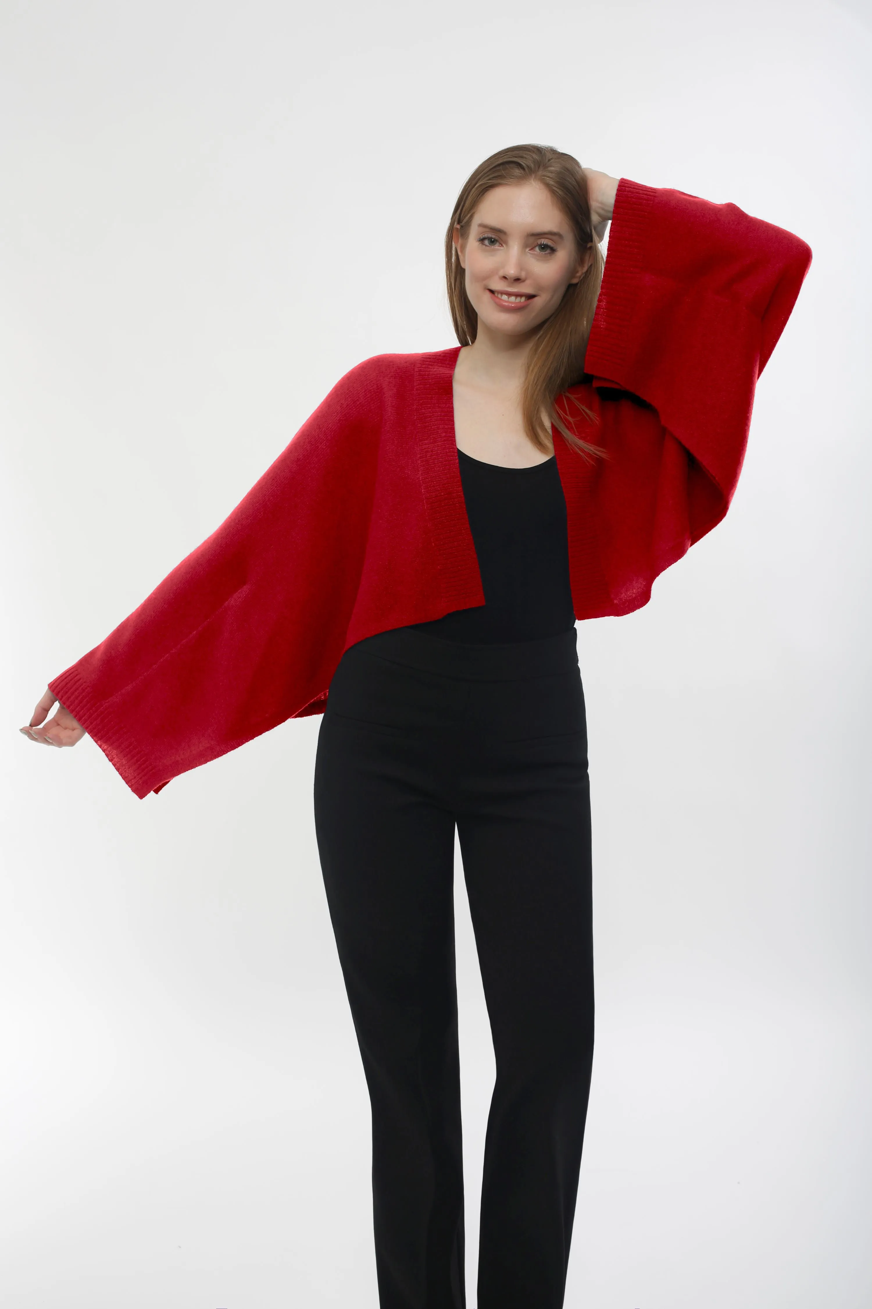 Cashmere Long Sleeve Cropped Cardigan