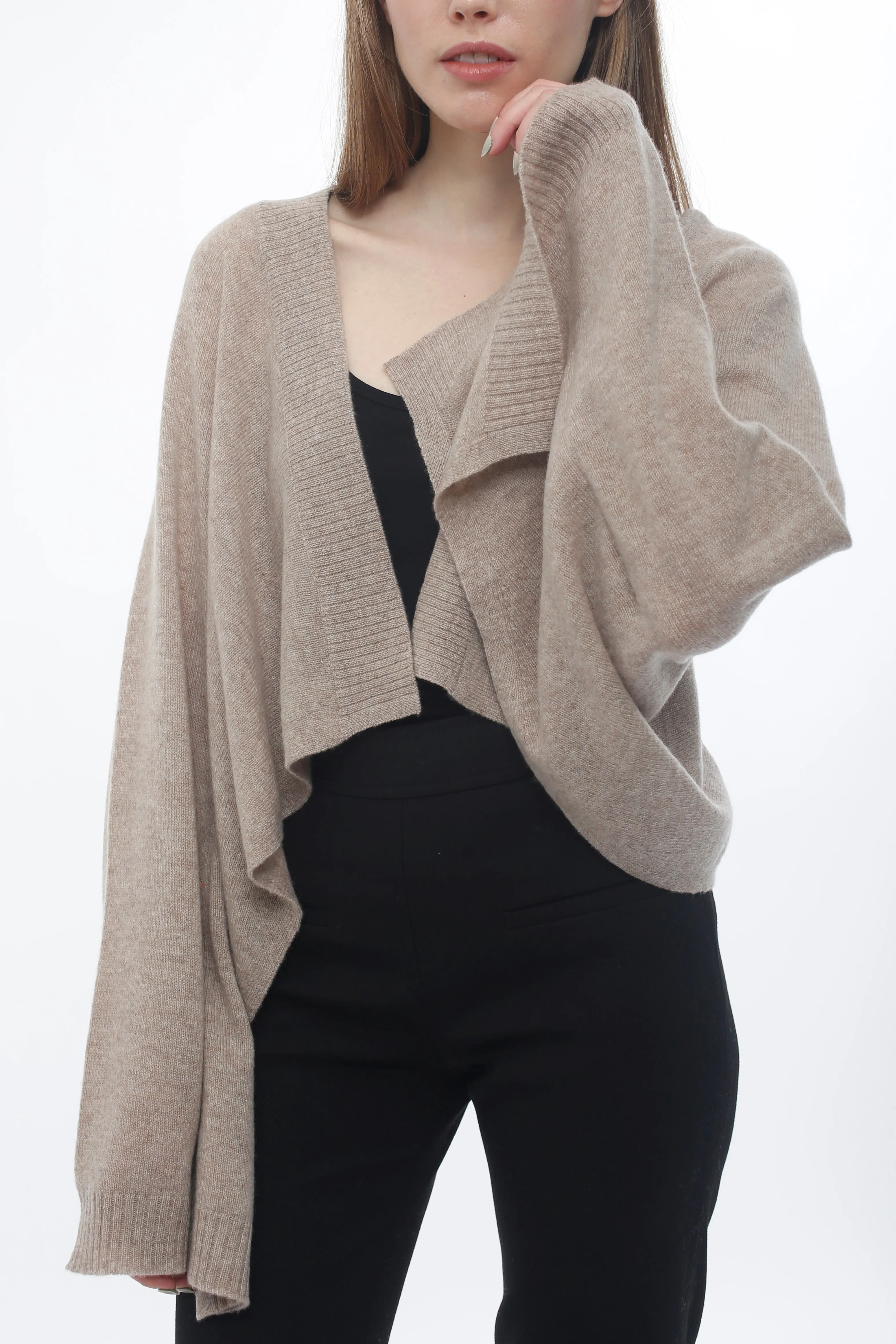 Cashmere Long Sleeve Cropped Cardigan