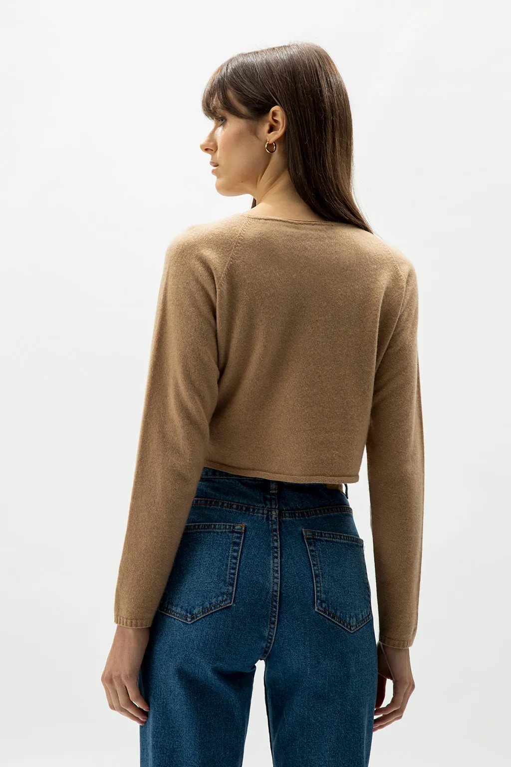 CASHMERE MIX CROPPED CARDIGAN