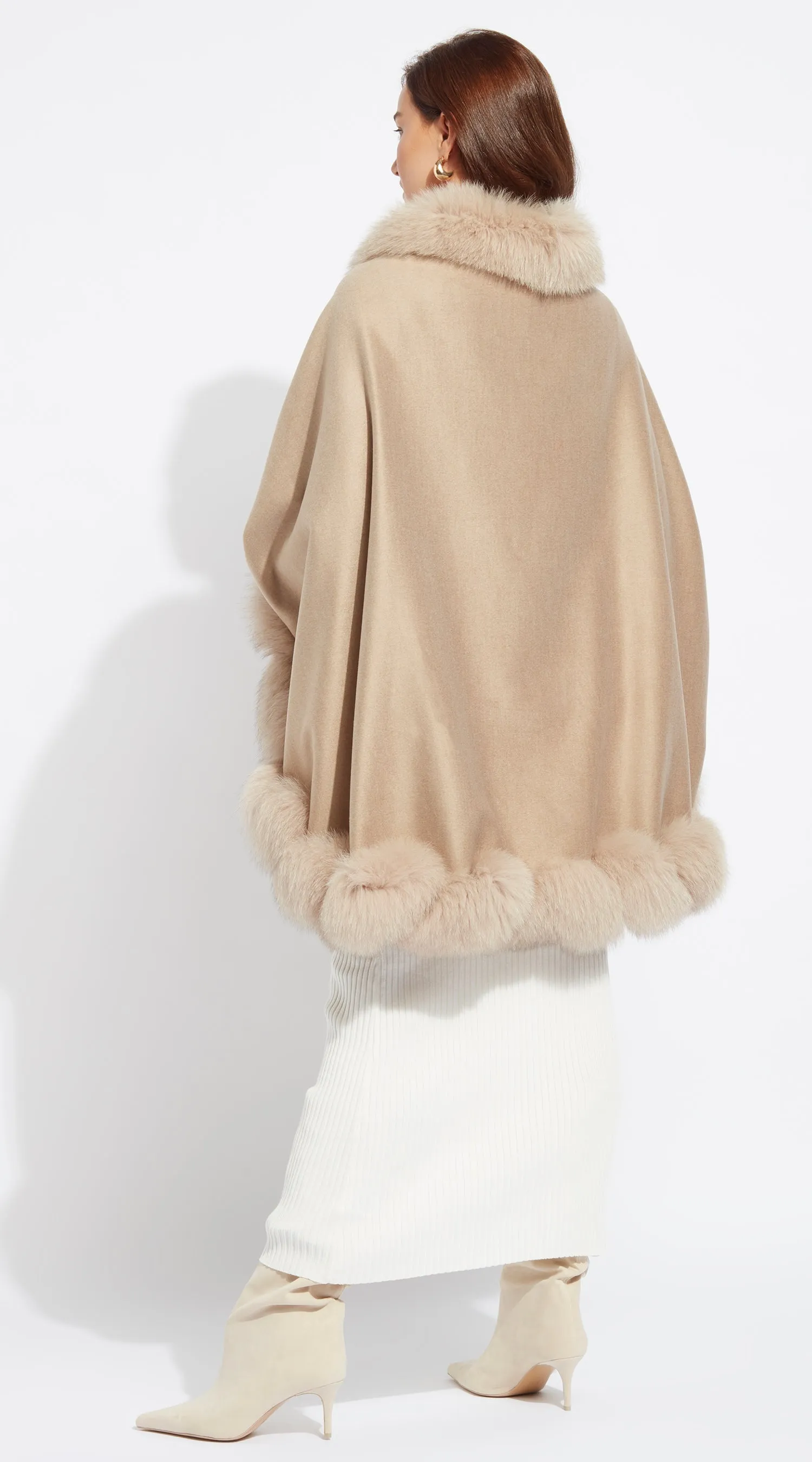 Cashmere Spiral Cape - Beige