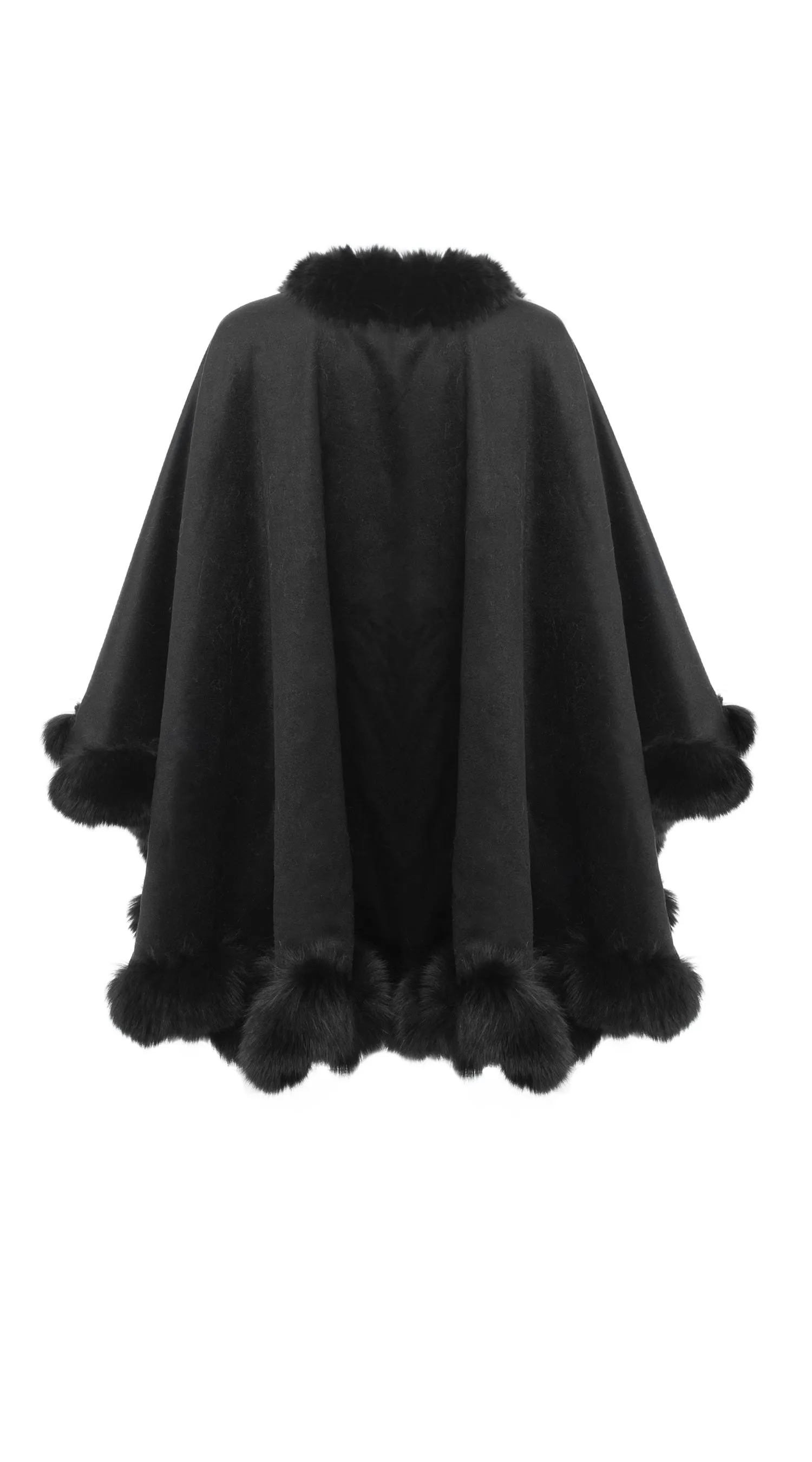 Cashmere Spiral Cape - Black