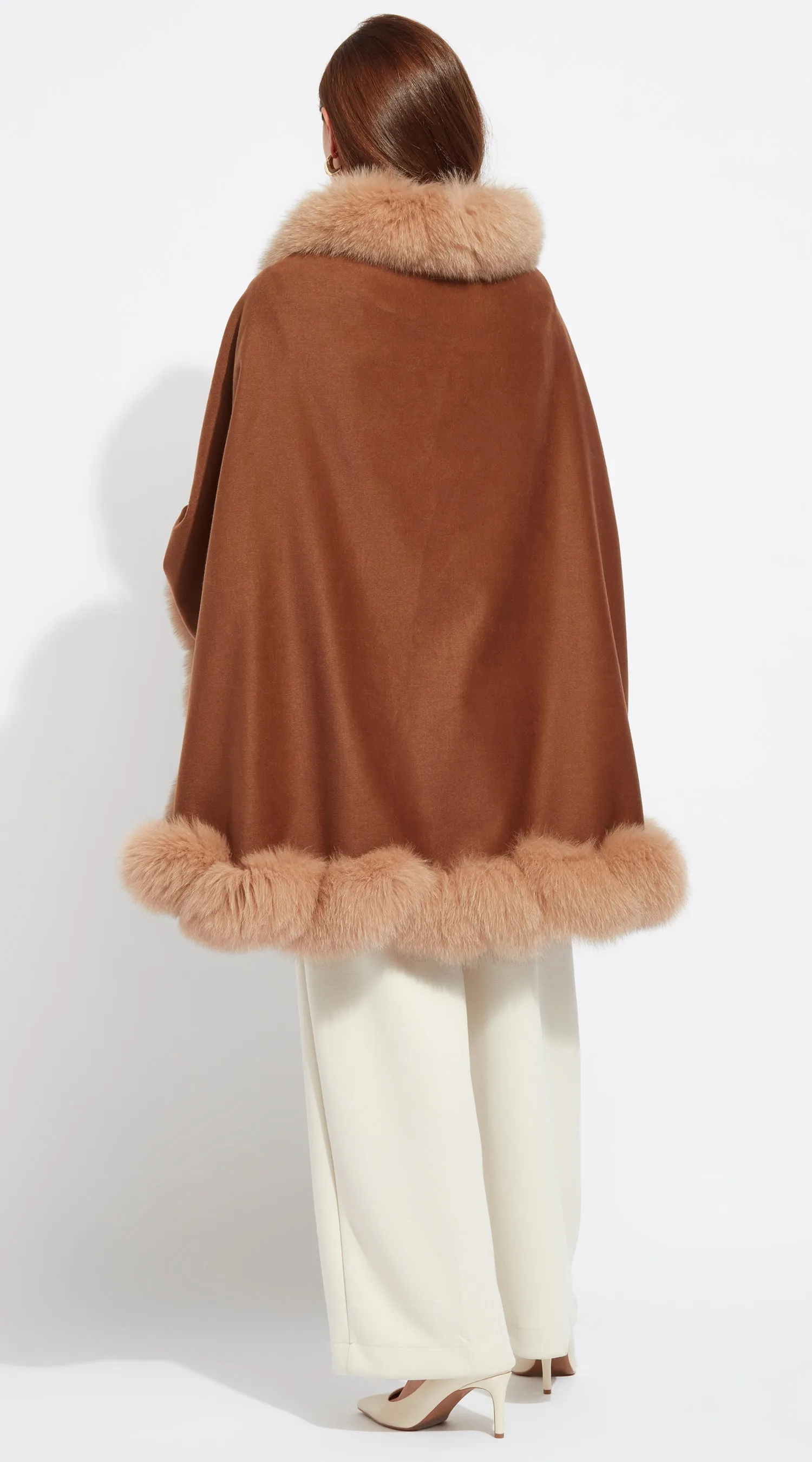 Cashmere Spiral Cape -  Camel