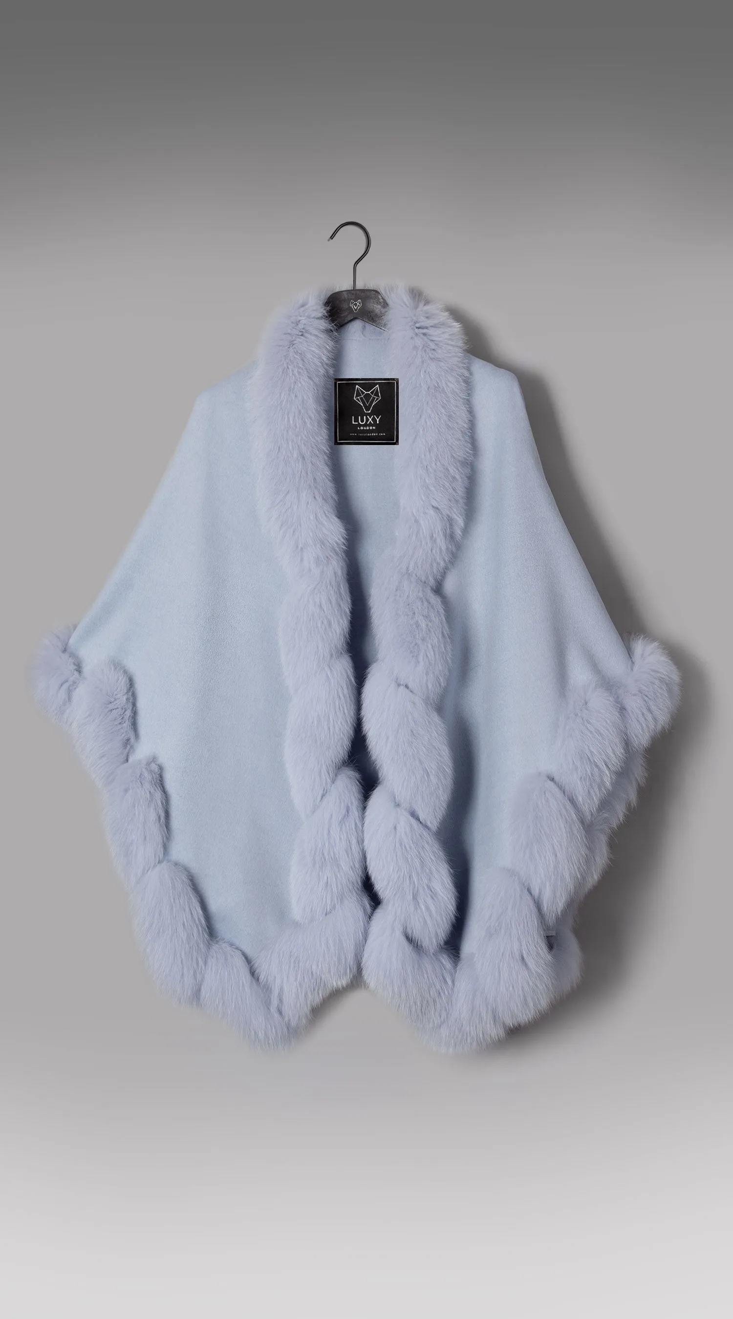 Cashmere Spiral Cape - Light Blue