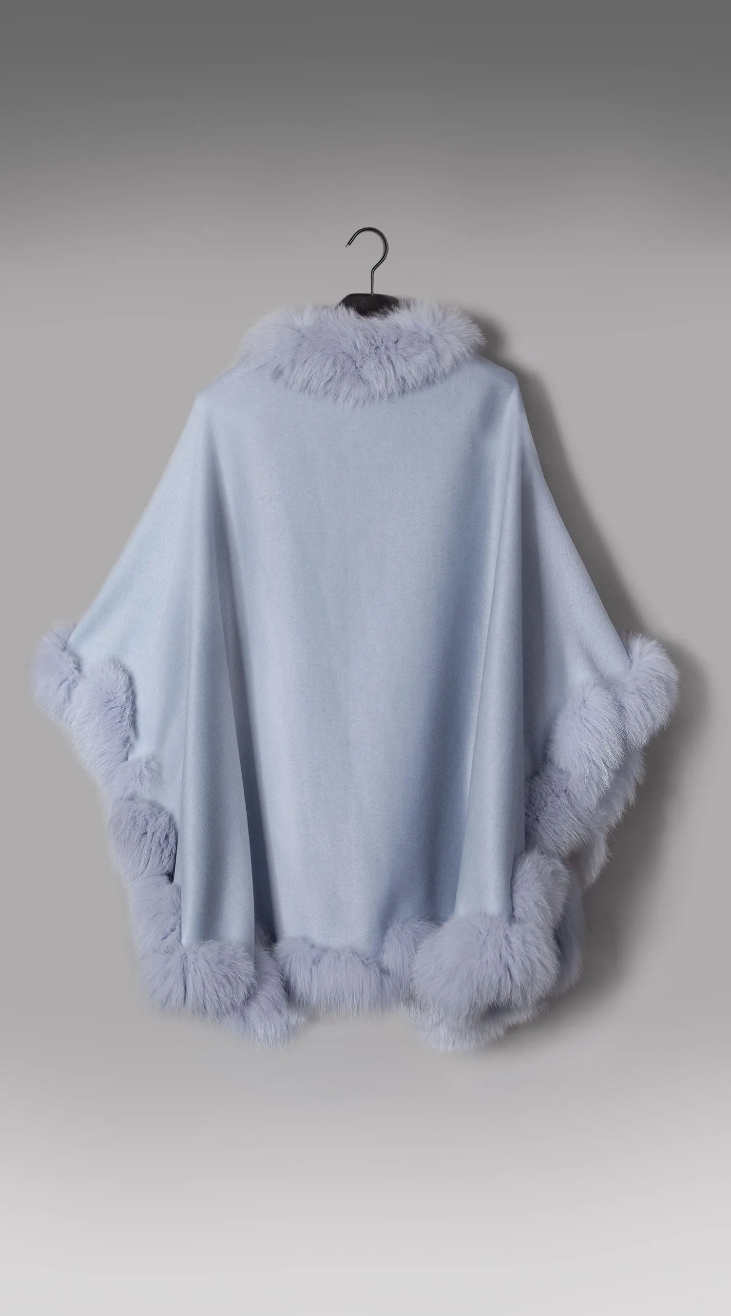 Cashmere Spiral Cape - Light Blue