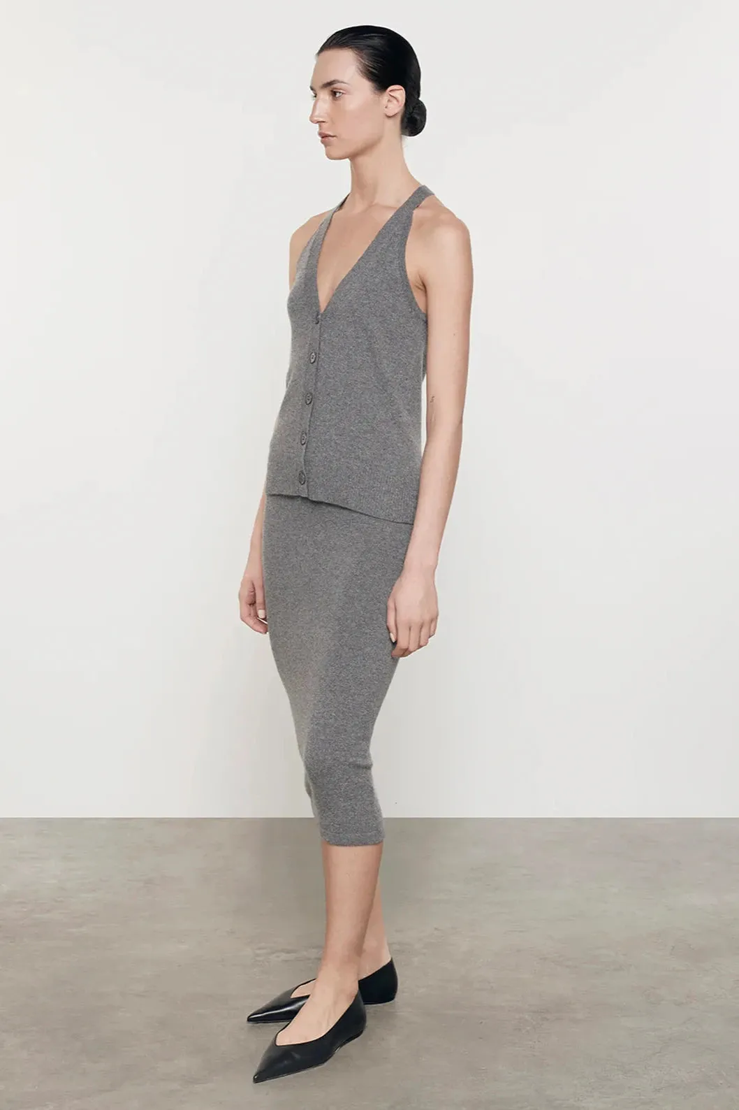 Cashmere V-Neck Halter Cardigan