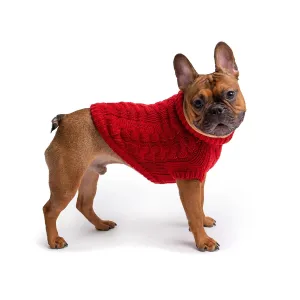 Chic Cozy Red Chalet Dog Sweater