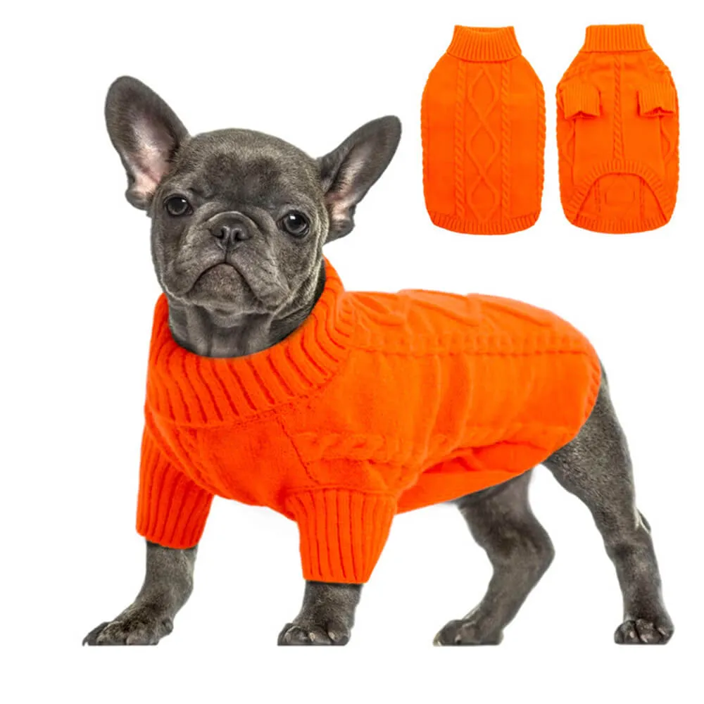 Chunky Knit Turtleneck Dog Sweater - Classic and Cozy