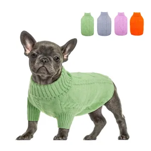 Chunky Knit Turtleneck Dog Sweater - Classic and Cozy