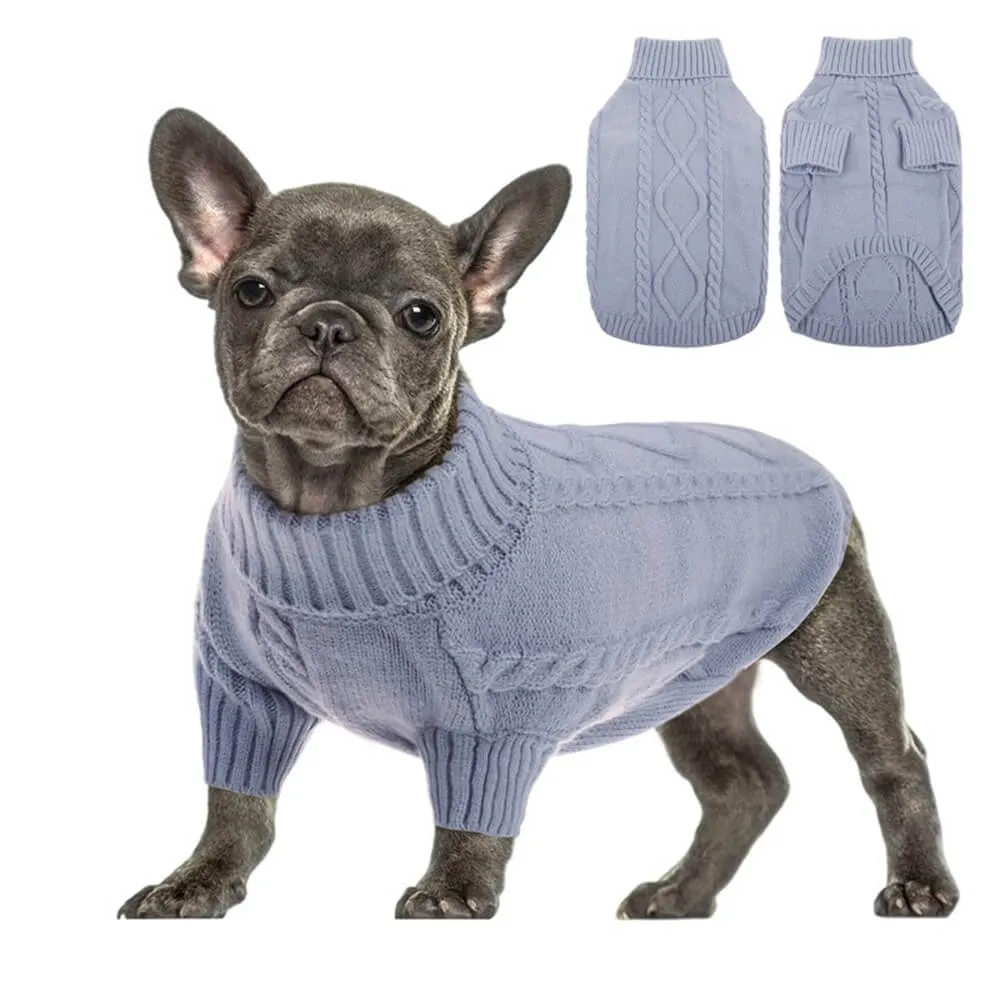 Chunky Knit Turtleneck Dog Sweater - Classic and Cozy