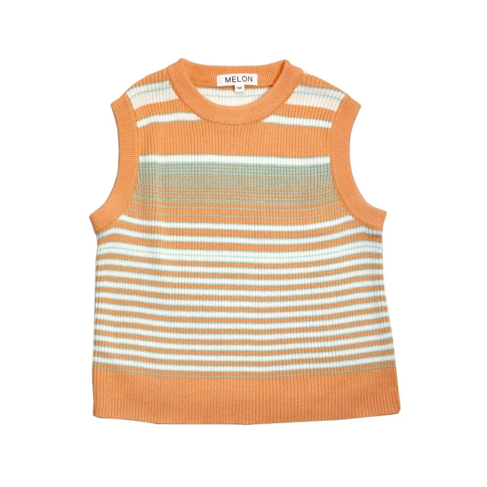 Cotton Knit Vest, Tangerine