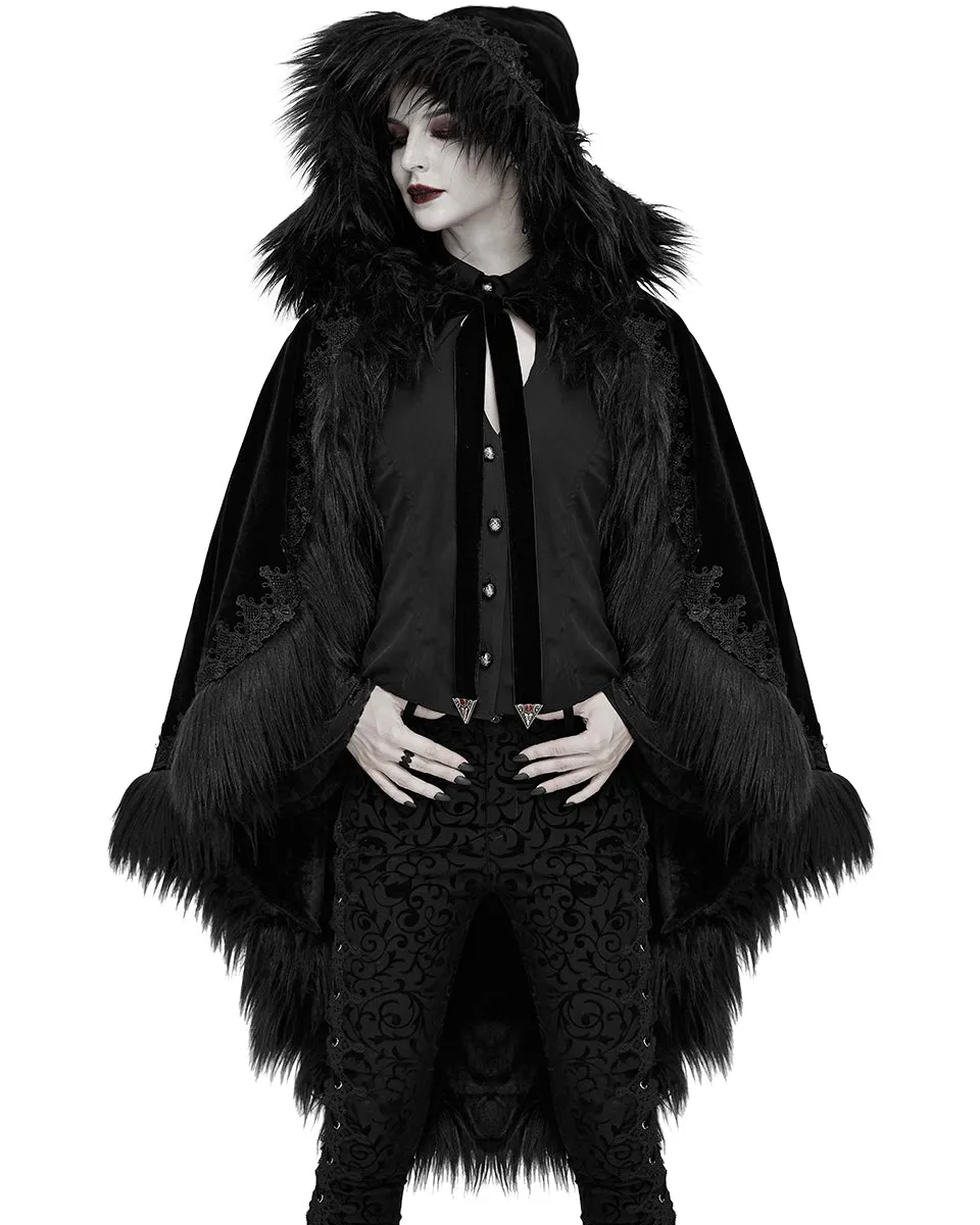 Devil Fashion Carpathia Womens Gothic Velvet Cloak