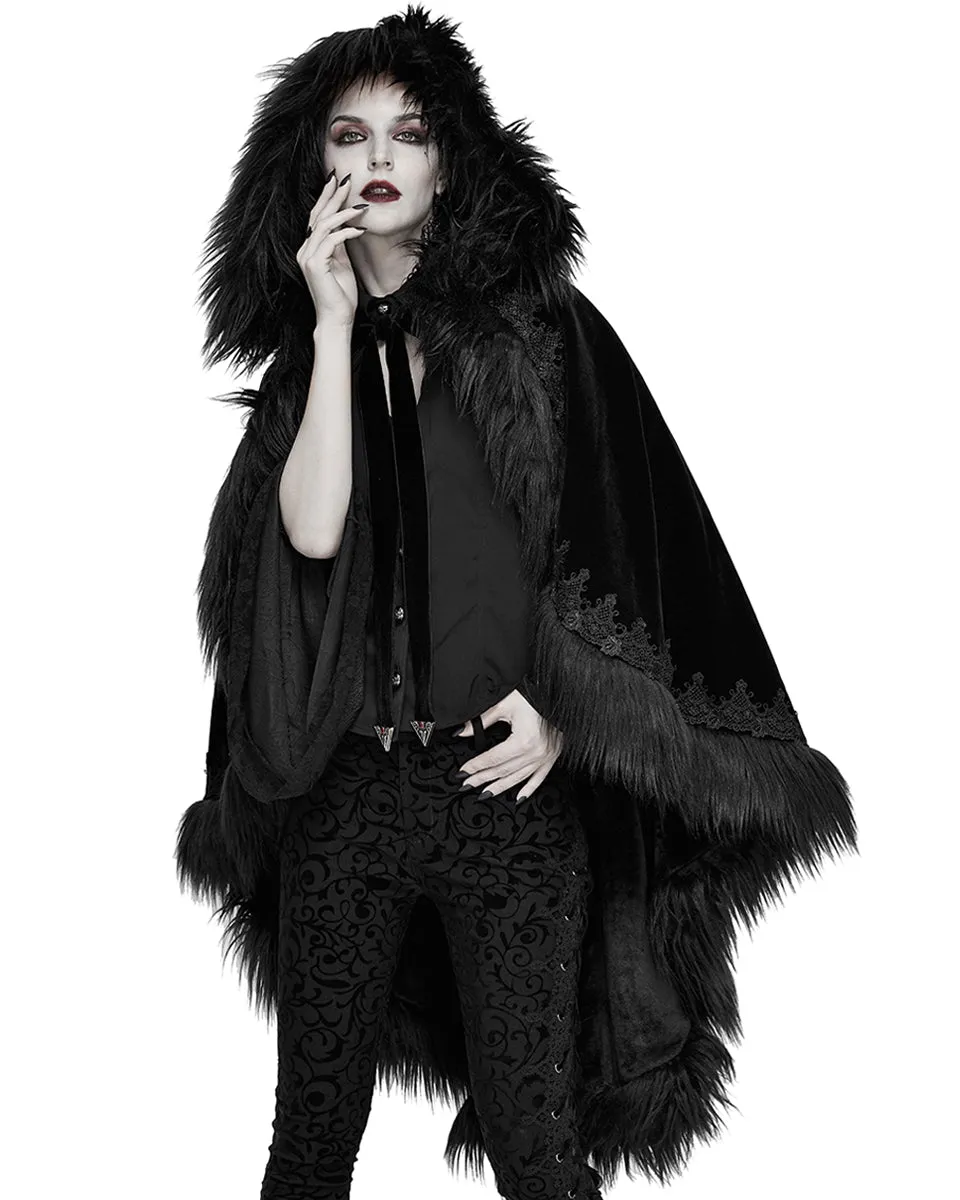 Devil Fashion Carpathia Womens Gothic Velvet Cloak