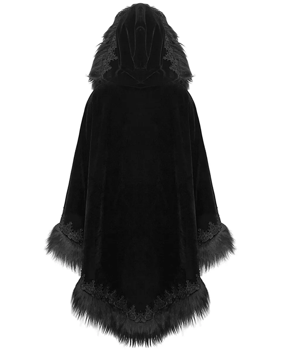 Devil Fashion Carpathia Womens Gothic Velvet Cloak