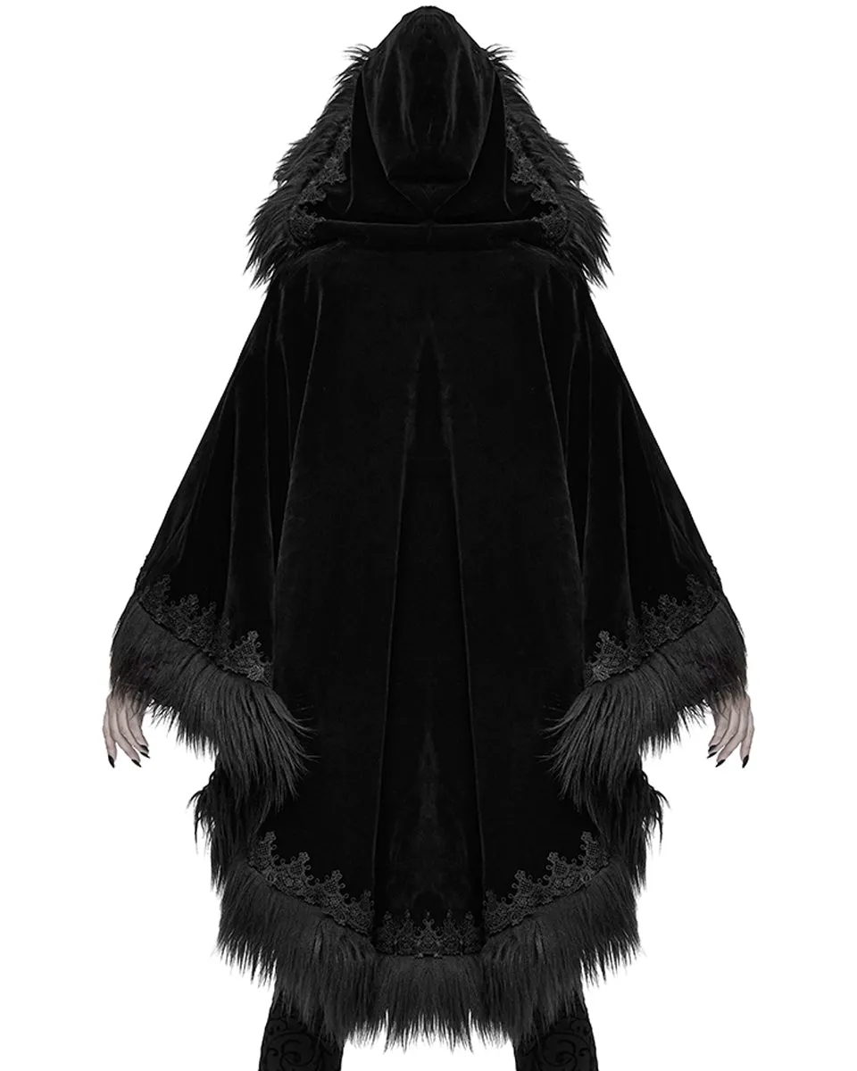 Devil Fashion Carpathia Womens Gothic Velvet Cloak