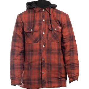 Dickies Fleece Hood Flannel Shirt Jacket  Brick