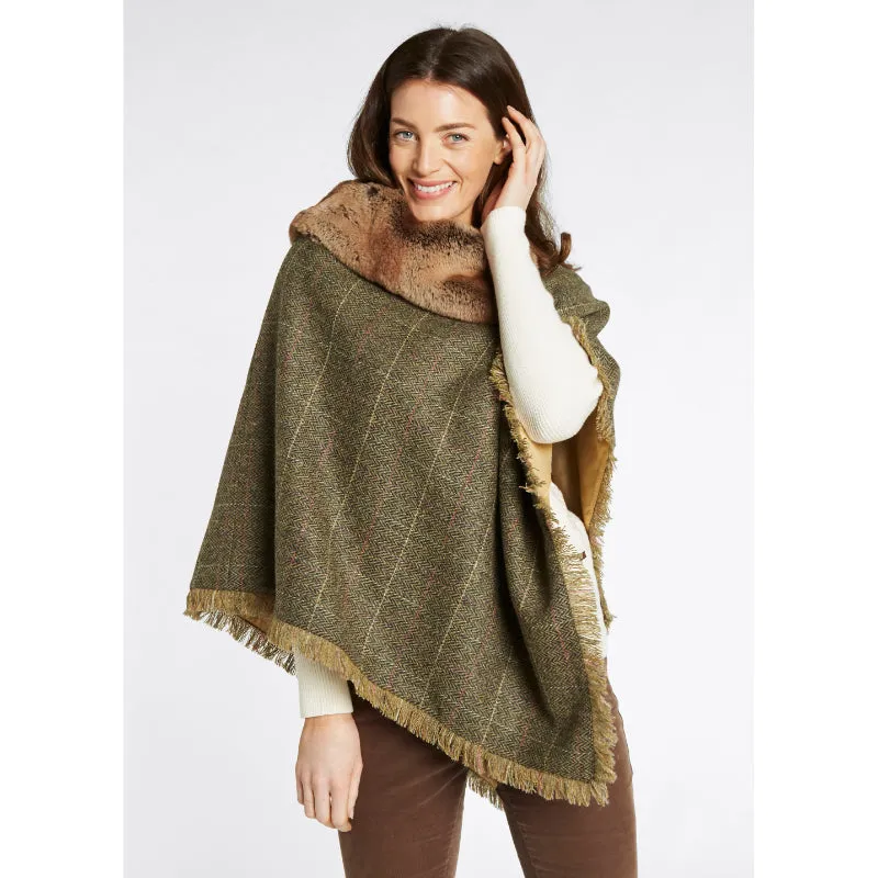 Dubarry Silverfir Ladies Tweed Poncho - Thistle